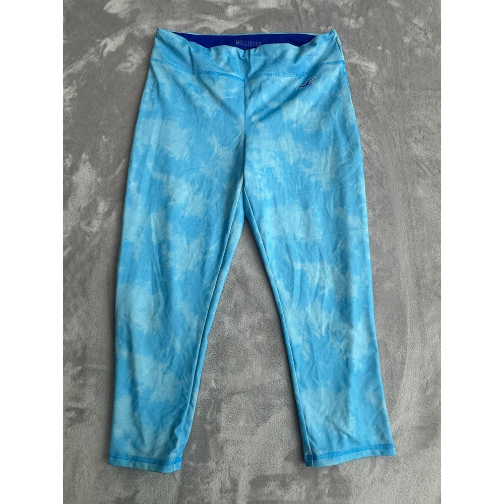 Hollister‎ Sport Blue Tie Dye Cropped Leggings Womens Large Yoga Gym Pants